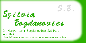 szilvia bogdanovics business card